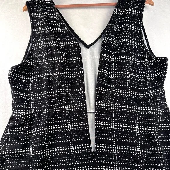 TART Sleeveless Black & White Dot Sheath Dress Sz 1X  V‑Neck Polished OfficeWear - Picture 11 of 14